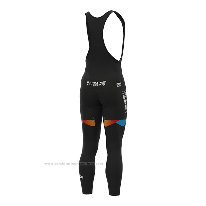 2022 Maillot Cyclisme Bahrain Victorious Rouge Manches Longues et Cuissard